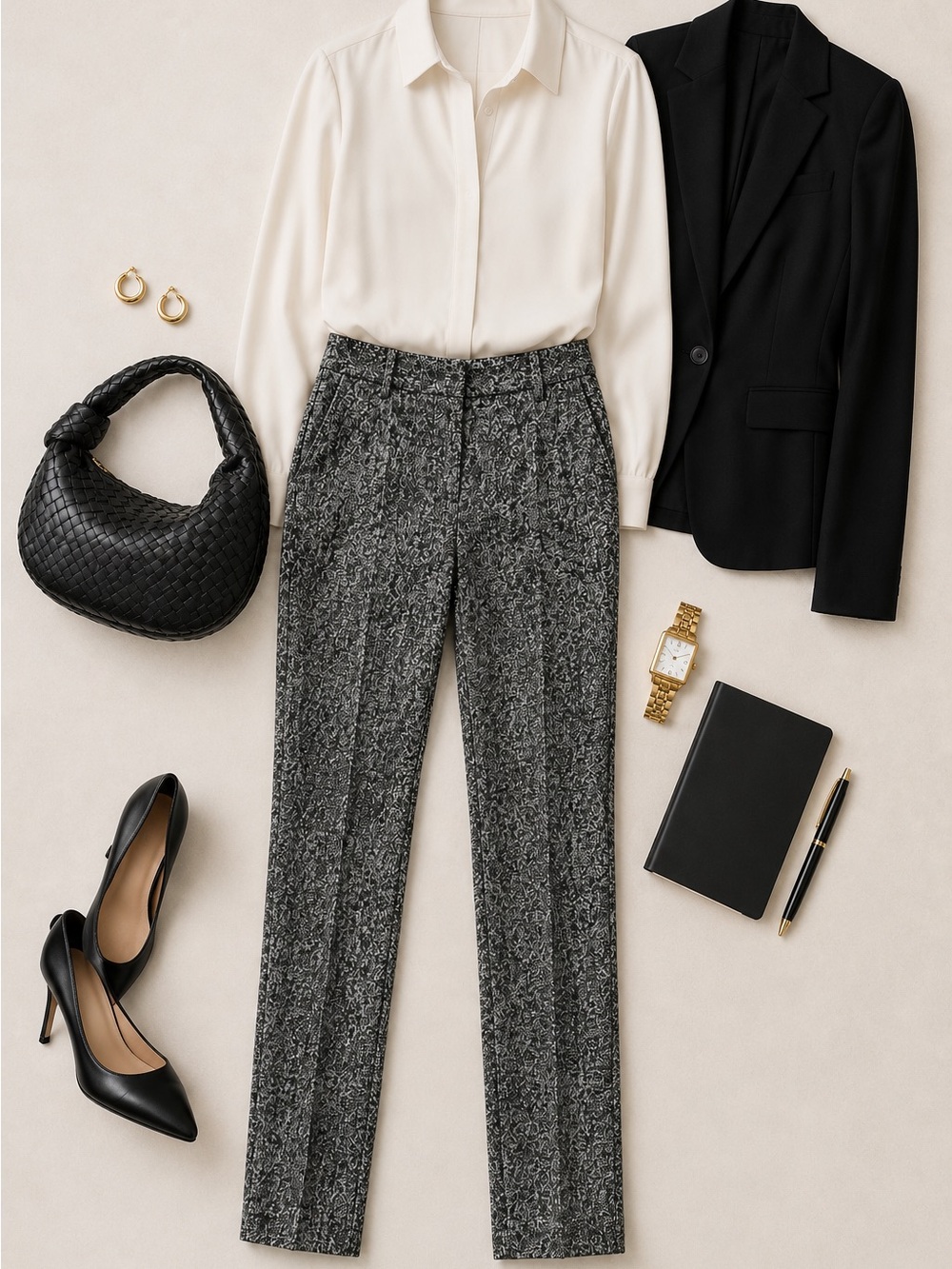Ann Taylor wool blend black and white lined pants slacks trousers size 8 NWOT